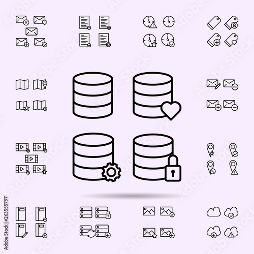 date, base, lock, settings, heart sign icon. web icons universal set for web and mobile