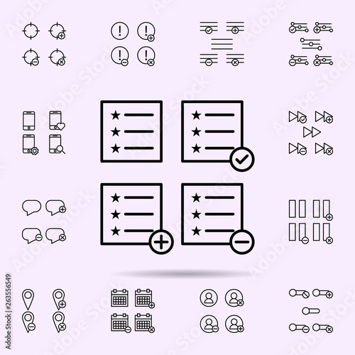 test, list, plus, check, minus sign icon. web icons universal set for web and mobile