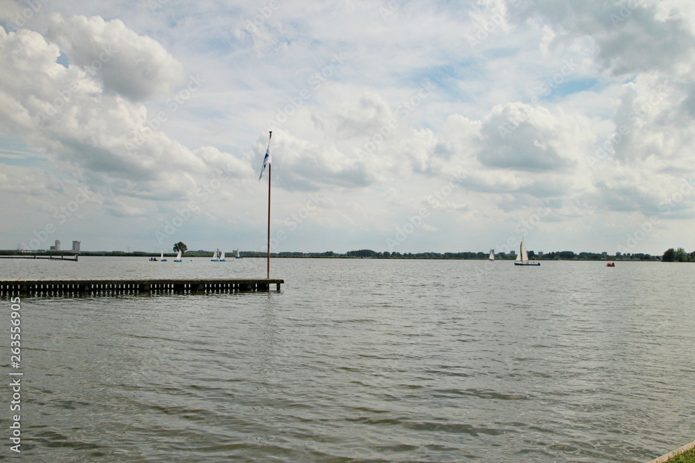 Lake named Rottemeren at the Marina in Zevenhuizen the Netherlands