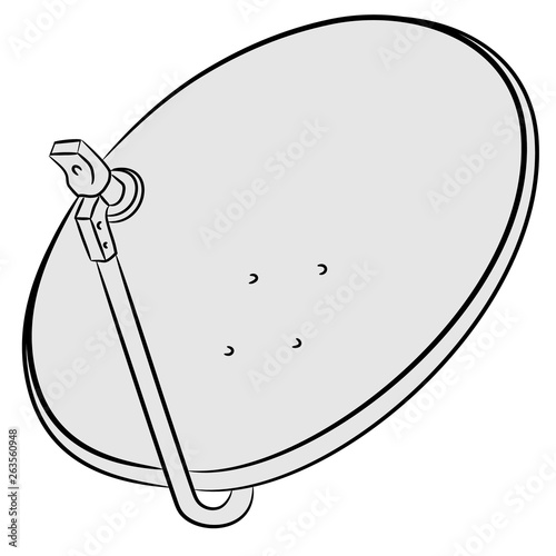 Satellite parabolic TV or Wi-Fi antenna with dish. Aerial device