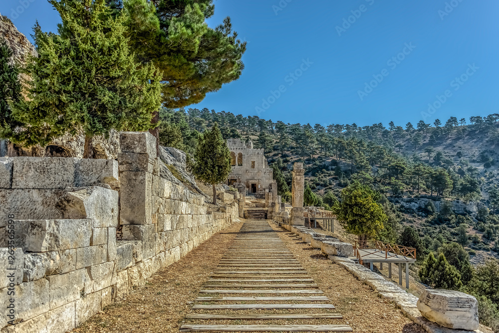 Alahan is a late Roman ecclesiastical complex, a monastry near Mersin, Anatolia, Turkey
