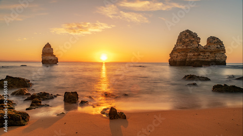 Beautiful beach at famous beach, Algarve, Portugal