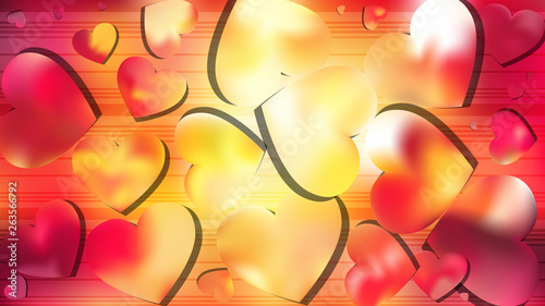 Red and Yellow Valentines Day Background