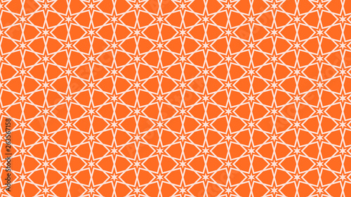 Orange Seamless Stars Pattern Background Vector