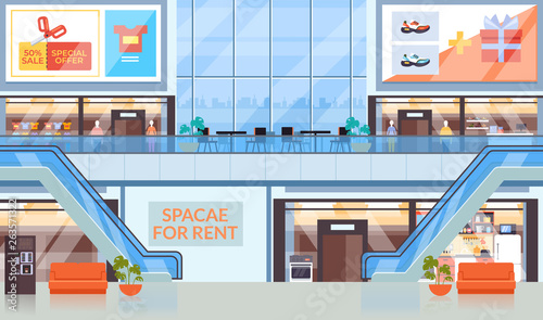 Super market shopping center mall concept. Vector flat graphic design illustration photo