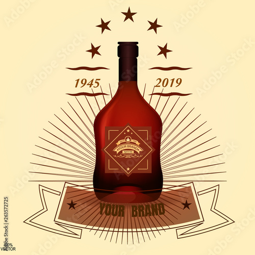 Premium quality bottle mockup perfect to show case your whiskey label with style and professionality. Modern EPS 10 flyer that will give the perfect promotion for your upcoming promotion. 
