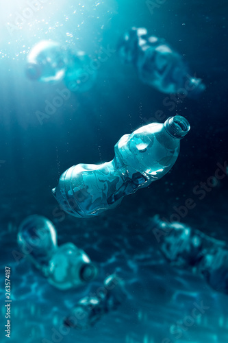 plastic bottles polluting the environment