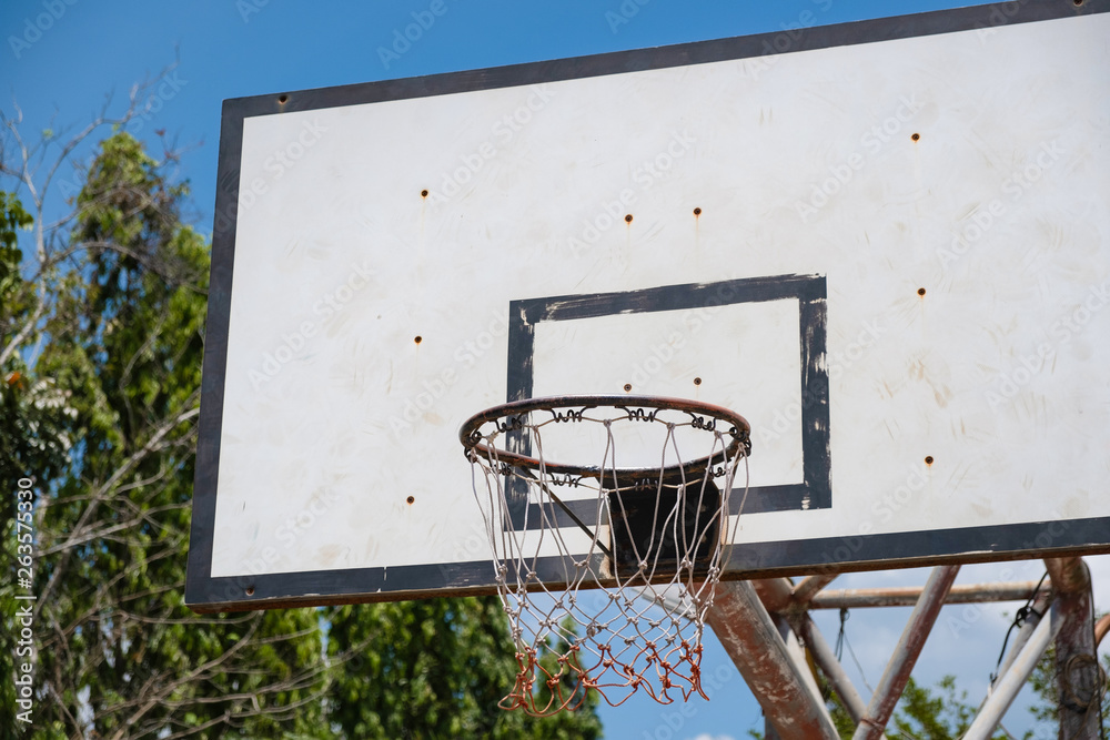 backboard and blue sky