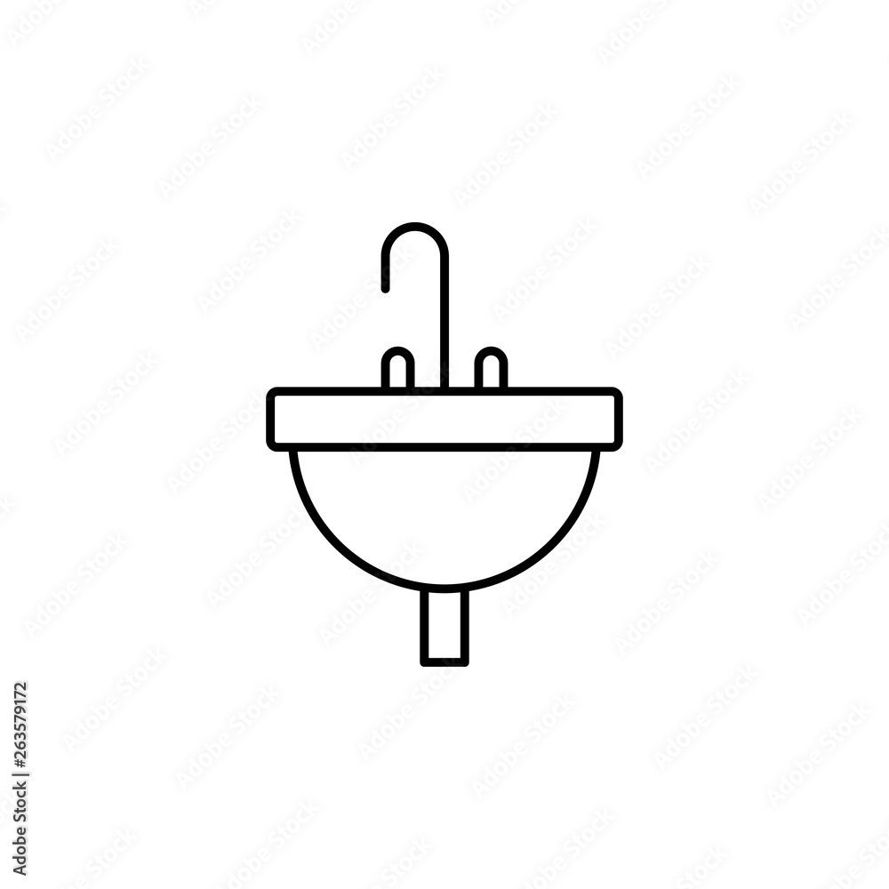 Sink in bathroom icon. Element of plumbering icon. Thin line icon for website design and development, app development. Premium icon Sink in bathroom icon. Element of plumbering icon. Thin line icon for website design and development, app development. Premium icon