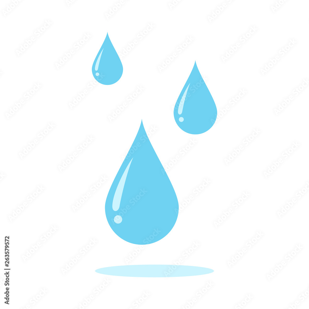 Water drops isolated on white background