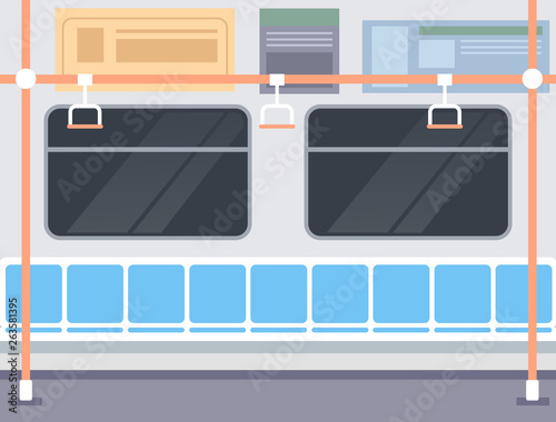 Railway carriage railway station metro underground concept. Vector flat graphic design illustration