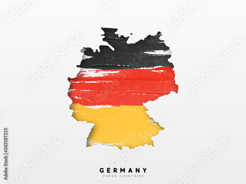 Germany detailed map with flag of country