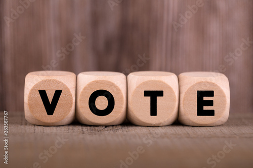 Vote Concept Wooden Blocks