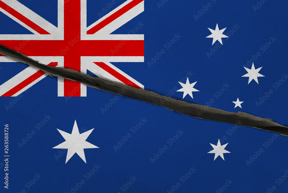 Fototapeta premium Australia flag cracked