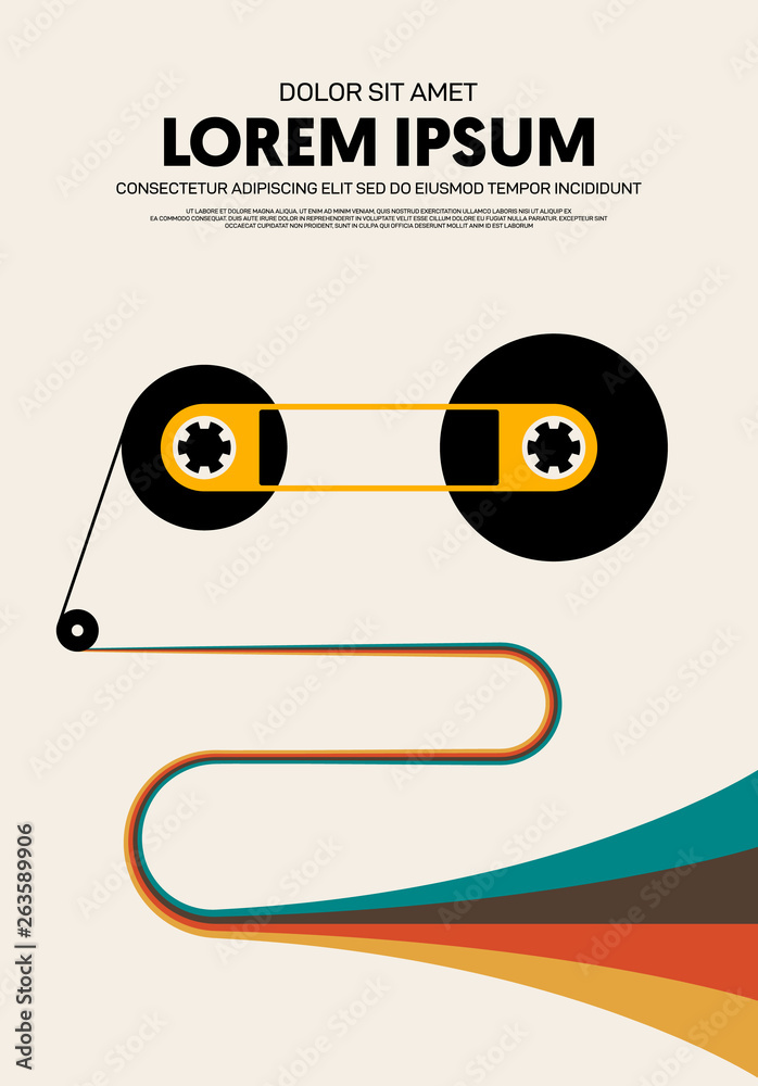 Music poster modern vintage retro style Stock Vector | Adobe Stock