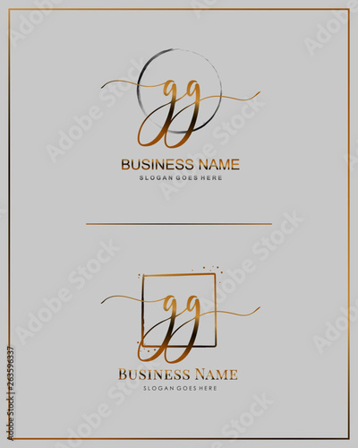 Initial G GG handwriting logo vector. Letter handwritten logo template. photo