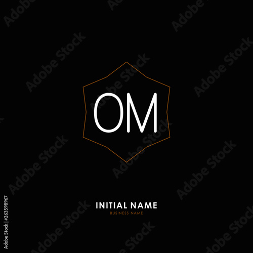 O M OM Initial logo letter with minimalist concept. Vector with scandinavian style logo.