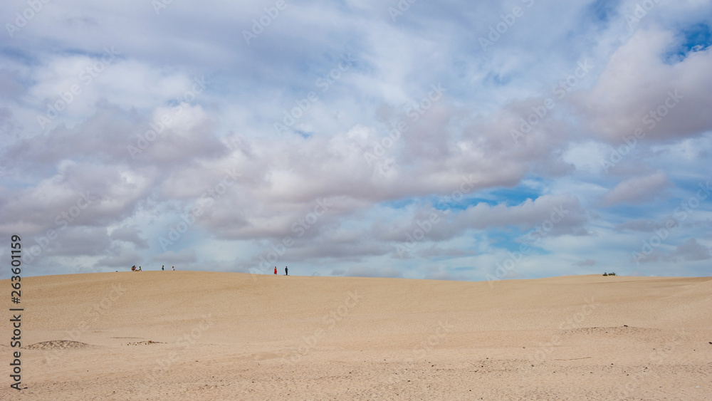 Sand Dunes and Cloudy Sky in Fuerte