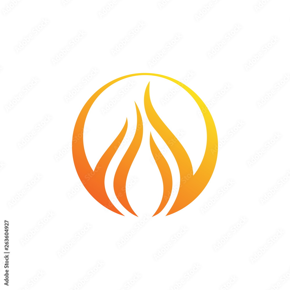 fire logo with circle design vector illustration fire logo with circle design vector illustration