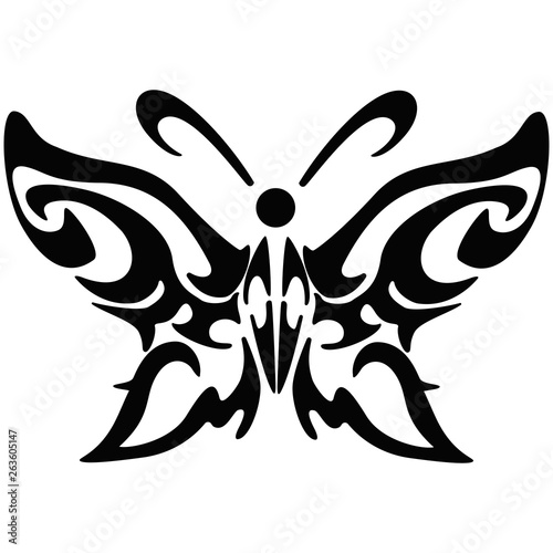 Illustration of black butterfly silhouete
