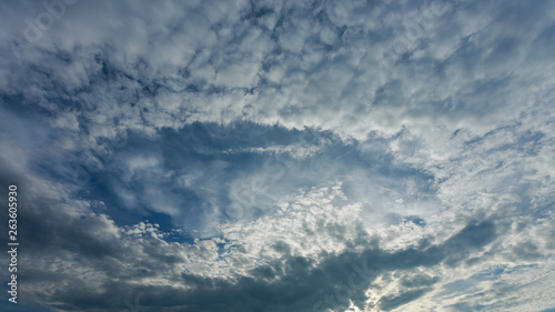 cloud fallstreak hole on dramatic sky photo