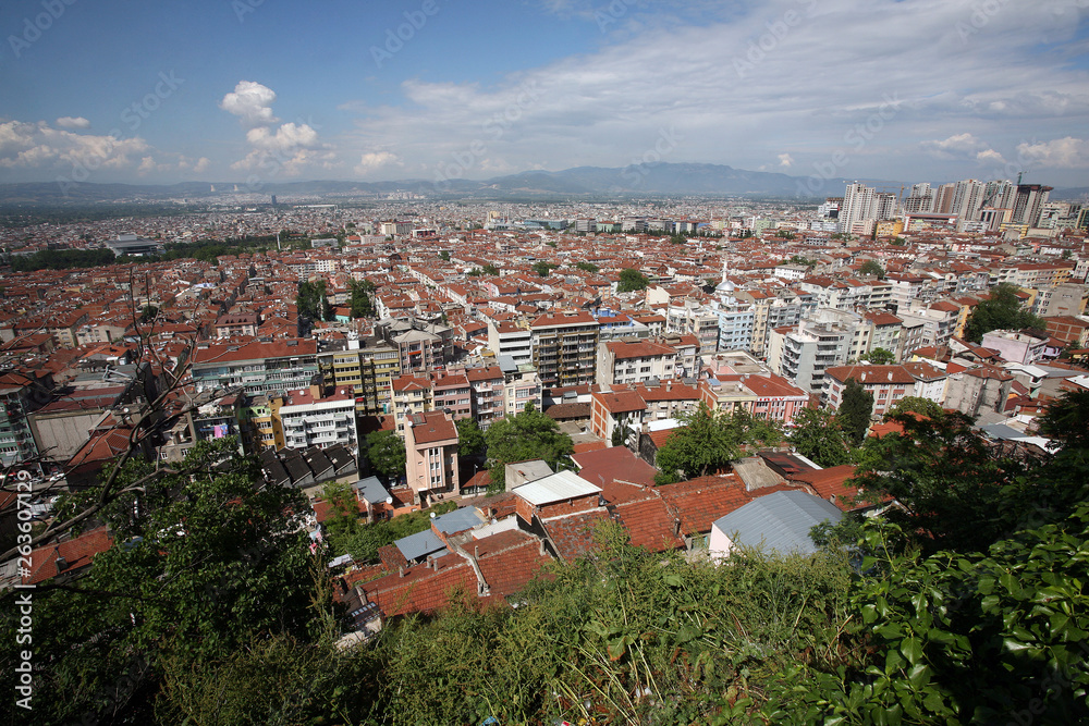 City of Bursa in Turkey. Bursa is the fourth most populous city in Turkey and was the second capital of the Ottoman State.