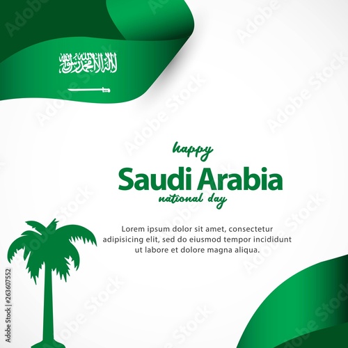 Saudi arabia independence day and national day illustrations