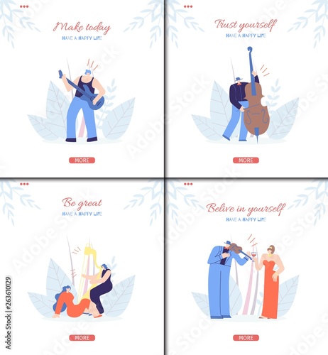 Set Motivation Landing Page Trendy Festival Style