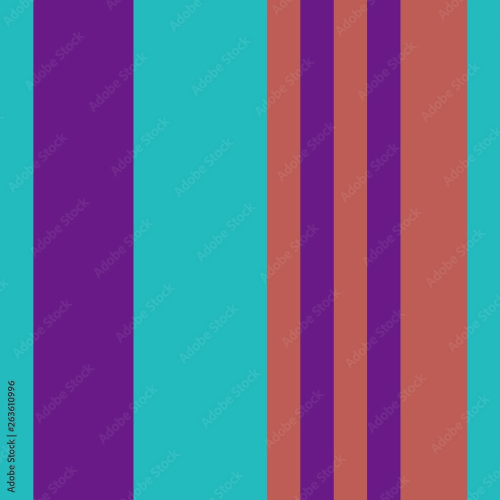 Fototapeta premium Three-coloured vertical stripes consisting of the colours turquoise, purple, red. multicolor background pattern can be used for fabric textiles, postcards, websites or wallpaper.