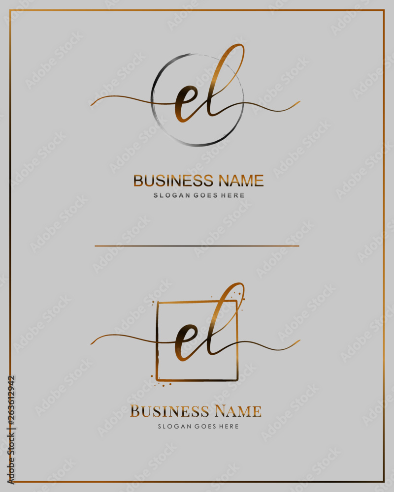 Initial E L EL handwriting logo vector. Letter handwritten logo ...