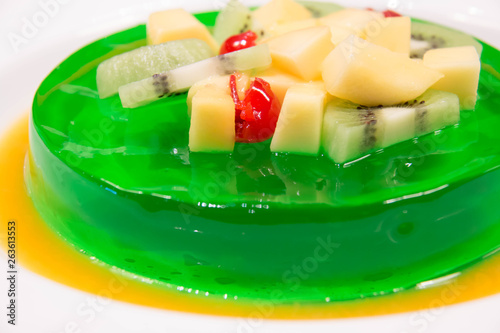 green apple jelly with fresh fruit