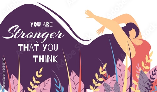 Motivational Lettering Banner Woman Power Strength