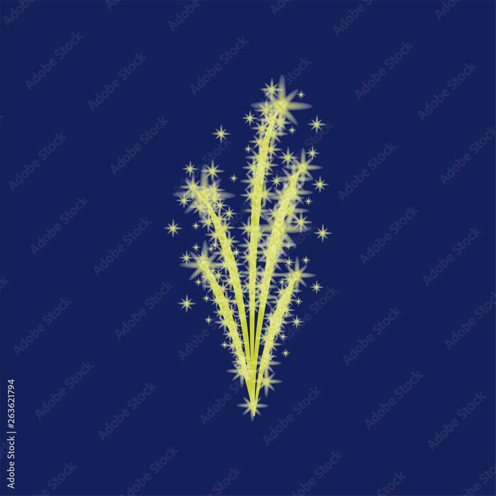 Vertical gold firework on a dark background. Vector illustration. Vertical gold firework on a dark background. Vector illustration.
