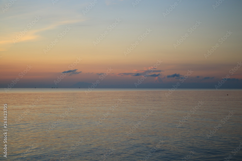 beautiful sunrise on the sea