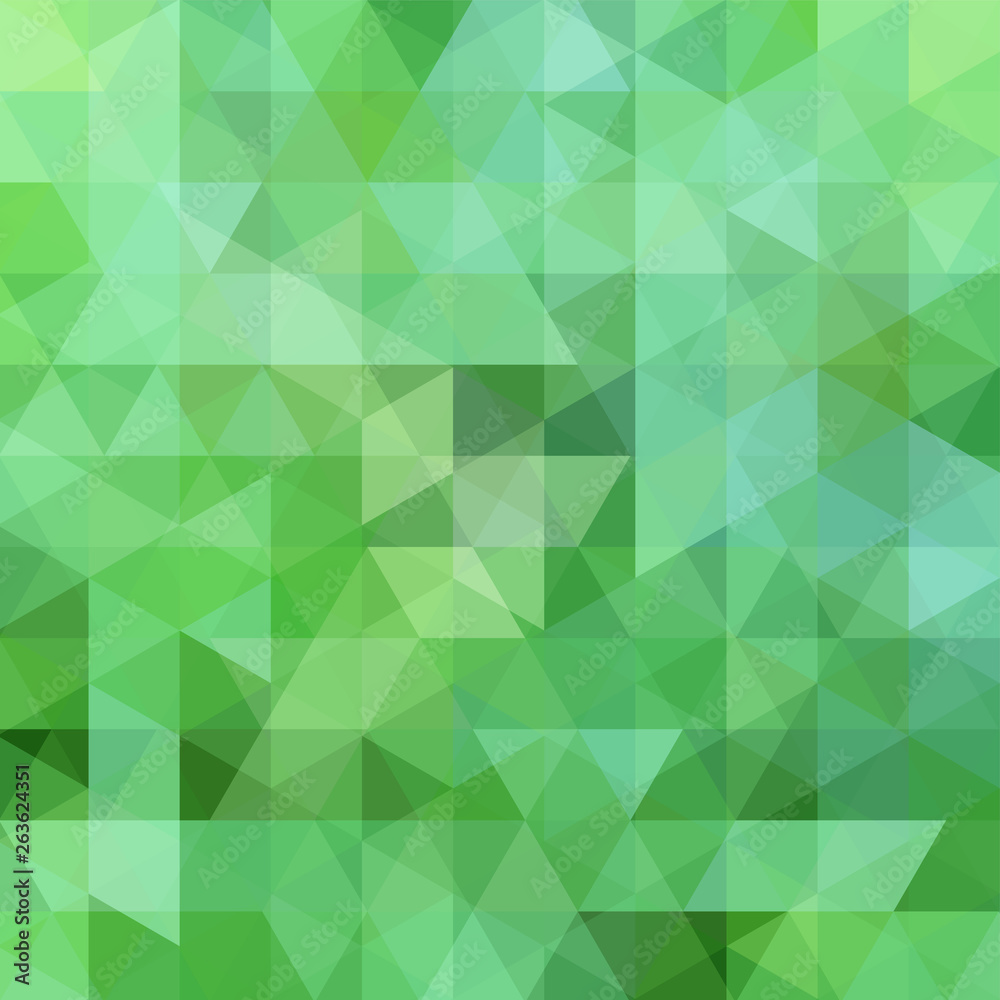 Geometric pattern, triangles vector background in green tone. Illustration pattern