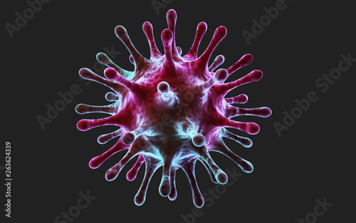 3d rendered Digital illustration of pox virus in dark background photo