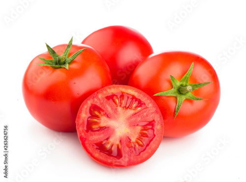 the red tomato isolated on white background