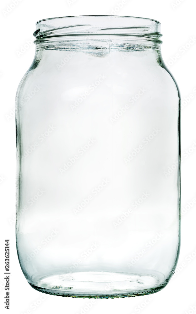 liter glass jar. Isolation with clipping paths liter glass jar. Isolation with clipping paths