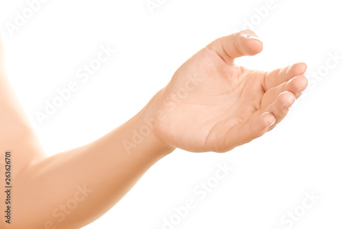 Female hand gesture.