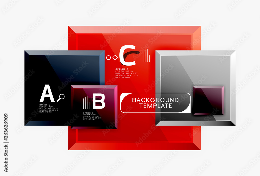 Geometrical design squares abstract banner, glossy shiny effects Geometrical design squares abstract banner, glossy shiny effects