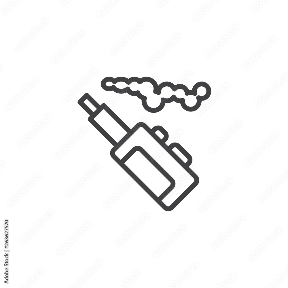 Vaping device line icon. linear style sign for mobile concept and web design. Vape smoking outline vector icon. Symbol, logo illustration. Pixel perfect vector graphics Vaping device line icon. linear style sign for mobile concept and web design. Vape smoking outline vector icon. Symbol, logo illustration. Pixel perfect vector graphics