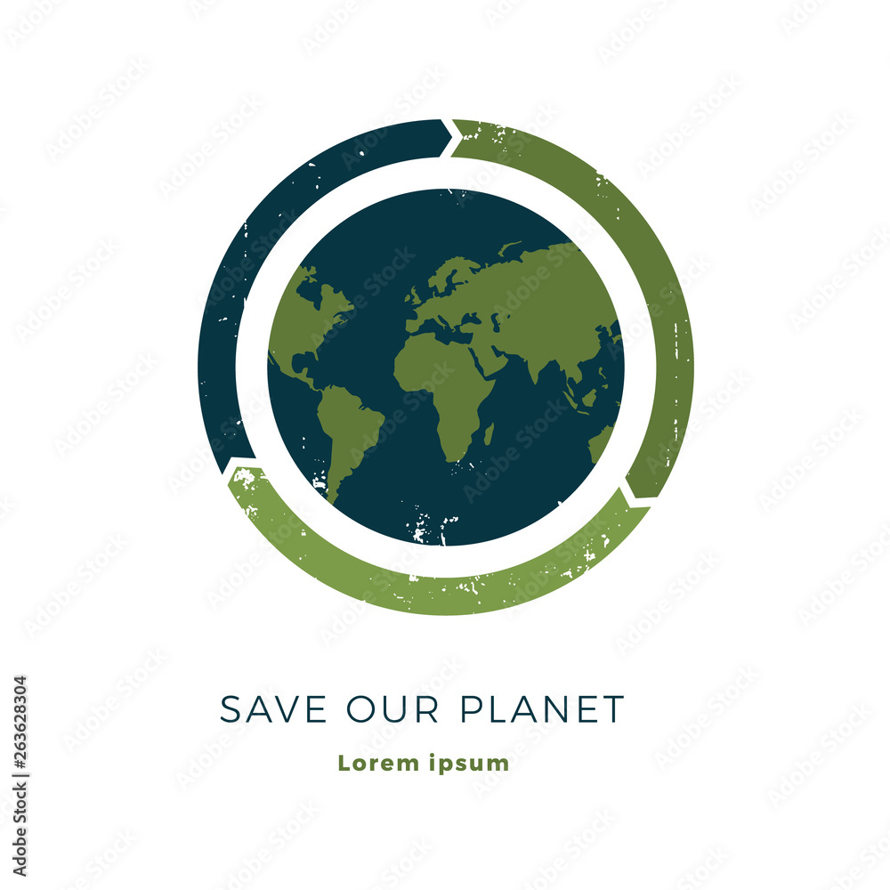Planet earth in flat style. Vector illustration Planet earth in flat style. Vector illustration