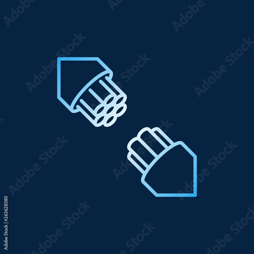 Fiber optic cable vector concept linear colored icon on dark background