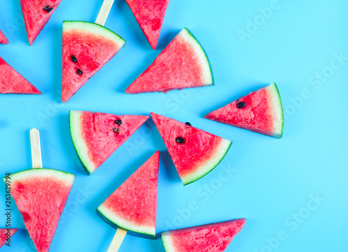 Summer fruit, watermelon with pattern background
