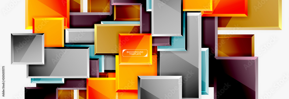 Abstract square composition for background, banner or logo