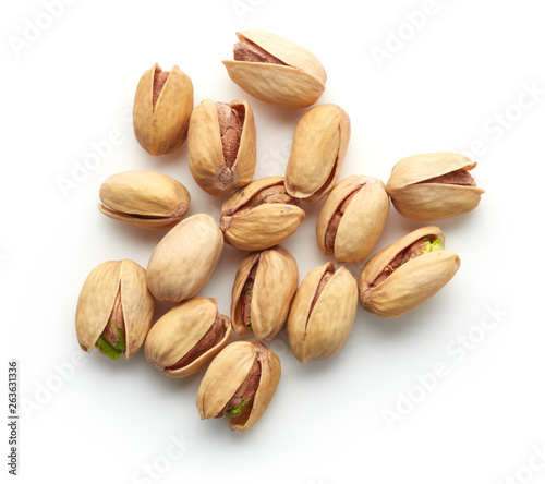 pistachios isolated on white background