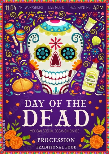 Mexican holiday Dia de los Muertos calavera skull