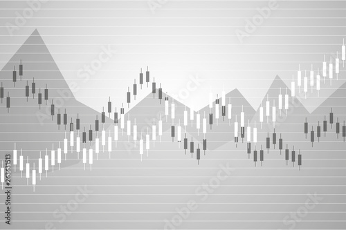 Business candle stick graph chart of stock market investment trading. Trend of graph. Vector illustration