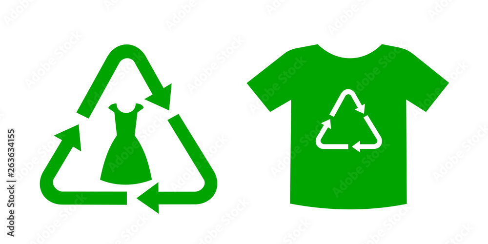 Bio and eco clothes, clothing and garment - textile is made of ecological textile, cloth and material. Vector illustration Bio and eco clothes, clothing and garment - textile is made of ecological textile, cloth and material. Vector illustration