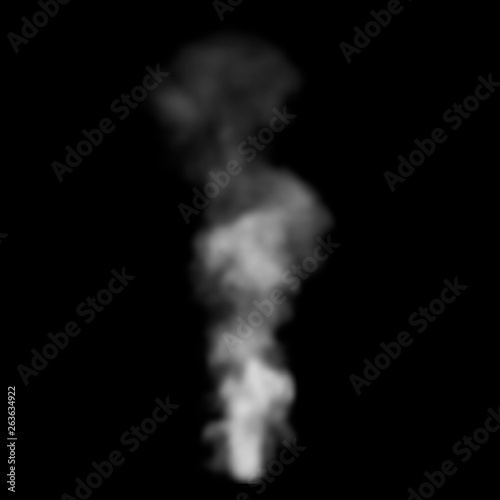 White smoke. Isolated on black background. Vector.